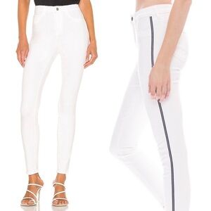 L'AGENCE Marguerite High Rise Skinny in Blanc Stripe size 25